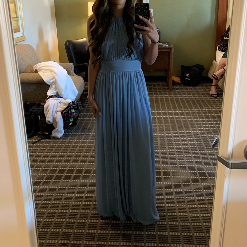 Blue Bridesmaid Prom Homecoming Dress